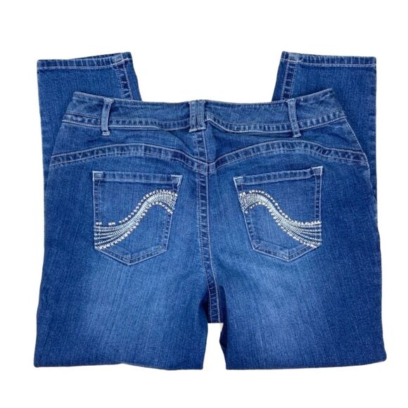 Lane Bryant Genius Fit Skinny Jeans Women Plus 24 Destroyed Studded Back‎ Pocket - Picture 3 of 12